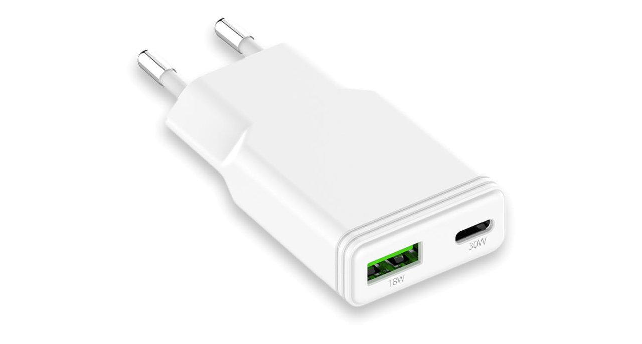 LMP Dual Power Adapter 30W Ultra Slim USB-C & USB-A – Weiß