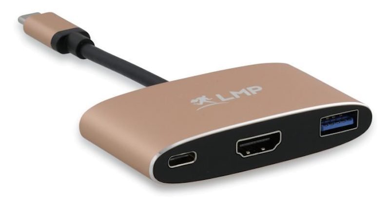 LMP USB-C HDMI & USB 3.0 Multiport Adapter, gold
