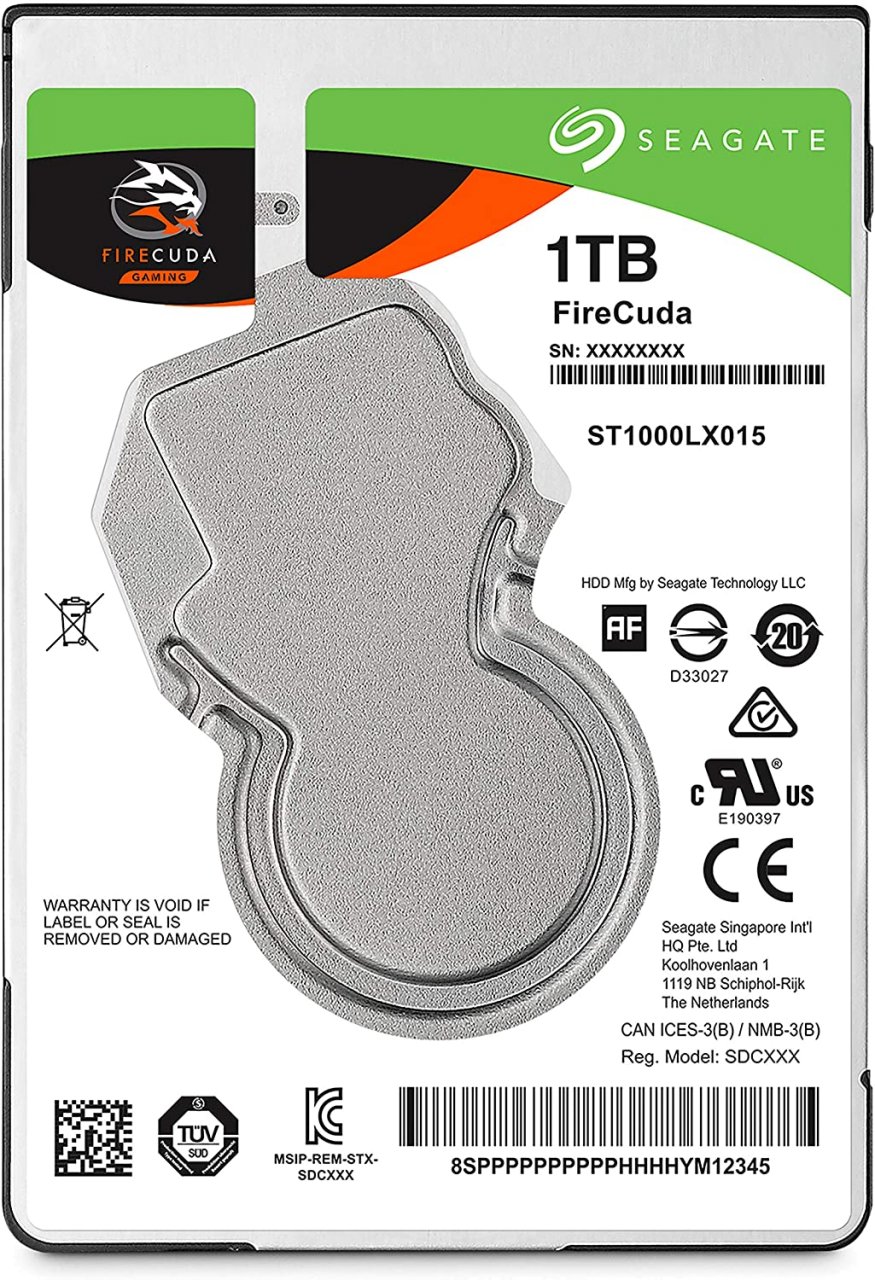 SEAGATE Hybrid FireCuda 1TB 2.5" SSHD 7mm, 5400 rpm